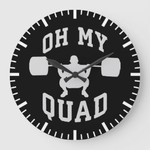 Relógio Grande Dia da Perna - Quadrado - OH MY QUAD - Workout