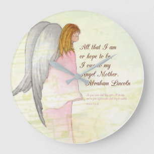 Relógio Grande dia de as mães Angel Religioso, Presente Redondo