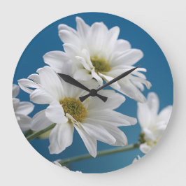 Relógio Grande Dia de as mães White Daisies Garden of Love Blue S