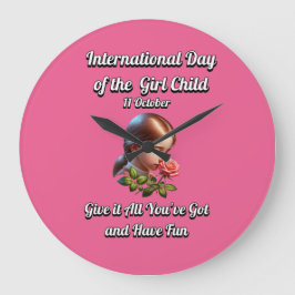 Relógio Grande Dia Internacional da Garota. Divirta-se