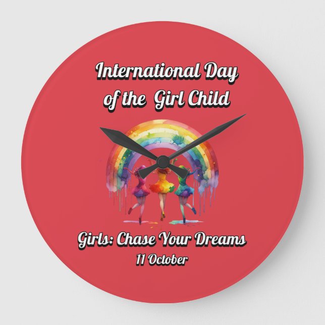 Relógio Grande Dia Internacional da Rapariga, persiga os seus son (Frente)