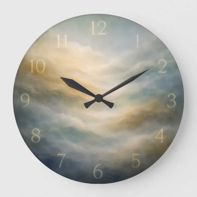 Relógio Grande Dial de Nevoeiro Atmosférico — Abstrato (Frente)