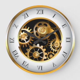 Relógio Grande Dials Steampunk com Dragonfly