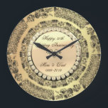 Relógio Grande Diamantes Dourados,25 de Sujeira Aniversário de Ca<br><div class="desc">Relógio de aniversário de casamento de diamantes de ouro elegantes.</div>
