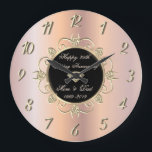 Relógio Grande Diamantes Dourados de Rosa de Quadrinhos 50 Aniver<br><div class="desc">Relógio de aniversário de casamento de diamantes de ouro.</div>