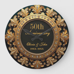 Relógio Grande Diamantes E Ouro 50º Aniversário De Casamento