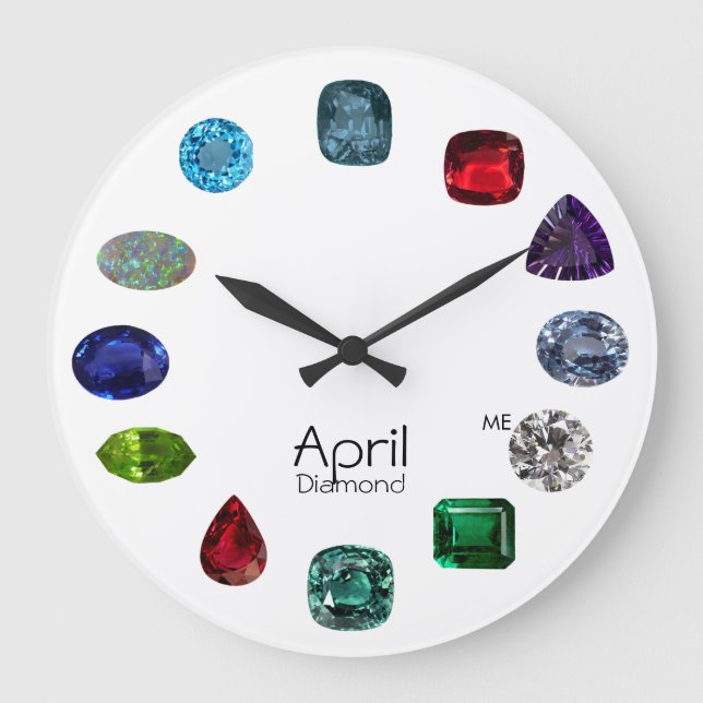 Relógio Grande Diamond, April Birthstone (Frente)