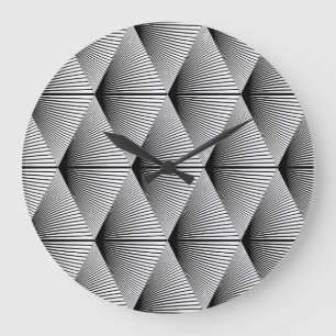 Relógio Grande Diamond Geométrico: Design monocromático