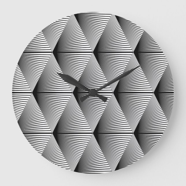 Relógio Grande Diamond Geométrico: Design monocromático (Frente)
