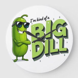 Relógio Grande Dill Pickles Lovers Gift - Designs Engraçados de C