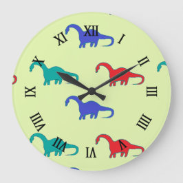 Relógio Grande Dino colorido em verde