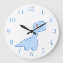 Relógio Grande Dinossauro Azul para Crianças