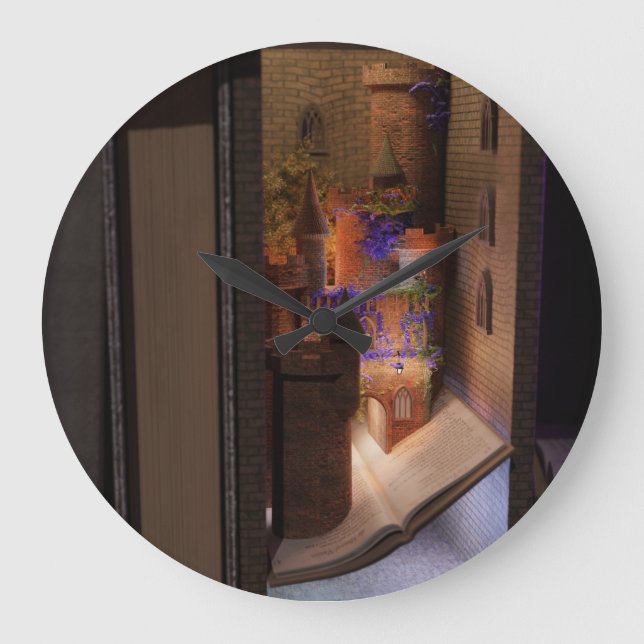 Relógio Grande Diorama do livro miniatura - castelo mágico (Frente)