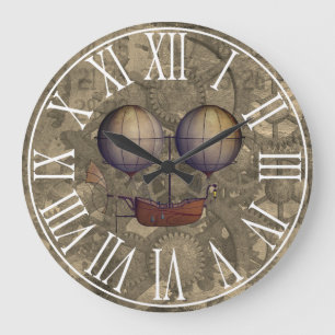 Relógio Grande Dirigível do Dirigible de Steampunk do vintage