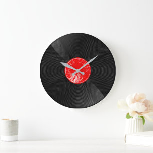 Relógio Grande Disco de Vinil Antigo - Amante de Música