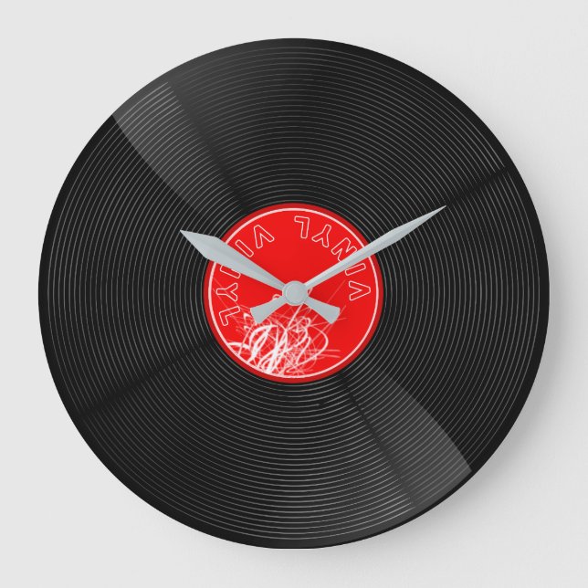 Relógio Grande Disco de Vinil Antigo - Amante de Música (Frente)