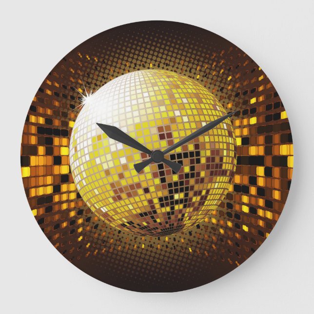 Relógio Grande Disco do Partido: Luzes brilhantes Vintage. (Frente)