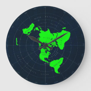 Relógio Grande Disco liso do mapa da terra