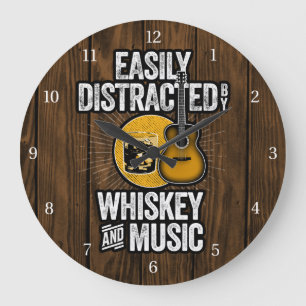 Relógio Grande Distração fácil por Whiskey e Música