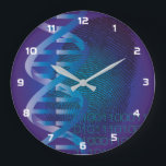 Relógio Grande DNA Fingerprint Medical Science<br><div class="desc">Uma design legal,  moderna e divertida inspirada na ciência médica. O presente perfeito para todos os médicos,  enfermeiros,  cientistas,  professores de ciência,  técnicos de laboratório,  estudantes de ciência,  enfim,  qualquer geek de ciência em sua vida (e isso inclui você)! Projetado pela Science Geekness © em http://www.zazzle.com/sciencegeekness*</div>