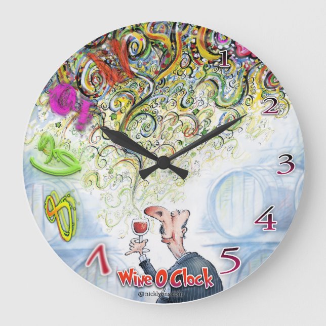 Relógio Grande Do "timepiece. colorido vibrante do vinho do pulso (Frente)