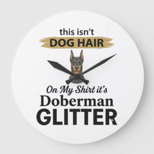 Relógio Grande Doberman Brilho Amante de Cão Engraçado Design Vin