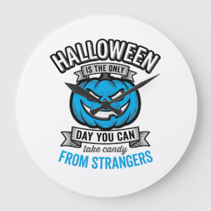 Relógio Grande Doce de Halloween de Estranhos Desenho de Abóbora