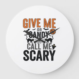 Relógio Grande Doce de Halloween ou Me Chame de Assustador Gráfic