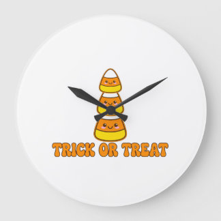Relógio Grande Doce ou Travessura Candy Corn  - Hall Kawaii Fofo