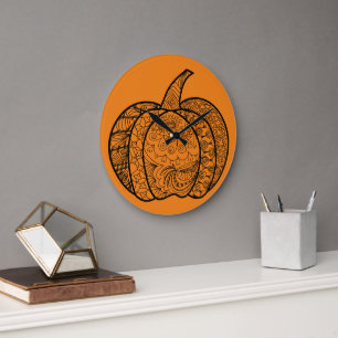 Relógio Grande Dodores de Halloween Boho mandala bombeiros outono