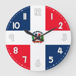 Relógio Grande Dominican Republic Flag Wall Clock – Patriotic Hom