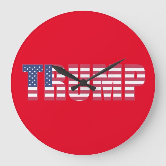 Relógio Grande DONALD TRUMP RED wall clock (Frente)