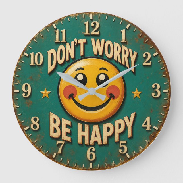 Relógio Grande Don't Worry Be Happy (Frente)