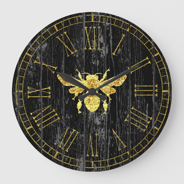 Relógio Grande Dourado Beba seu fundo colorido (Frente)