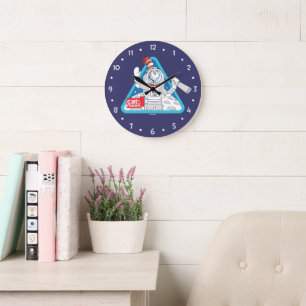 Relógio Grande Dr. Seuss Gato no Gráfico do Espaço Exterior da