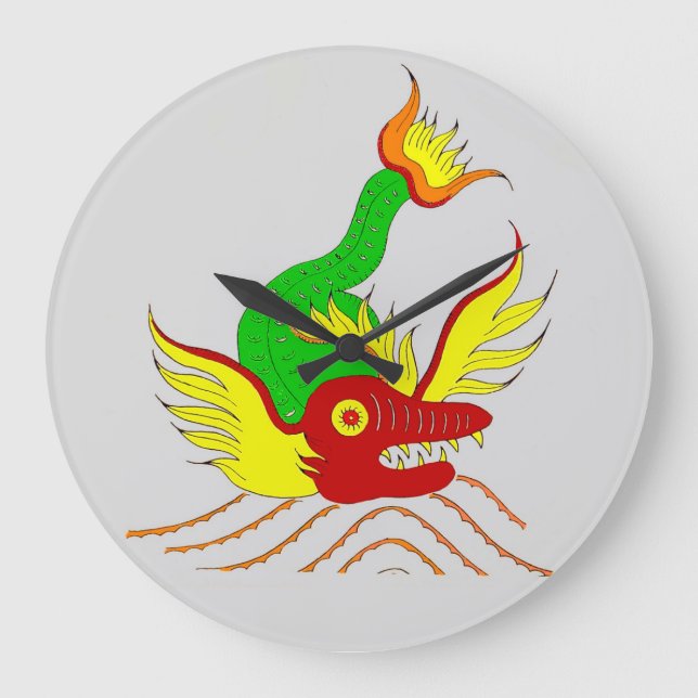 Relógio Grande dragão assustador (Frente)