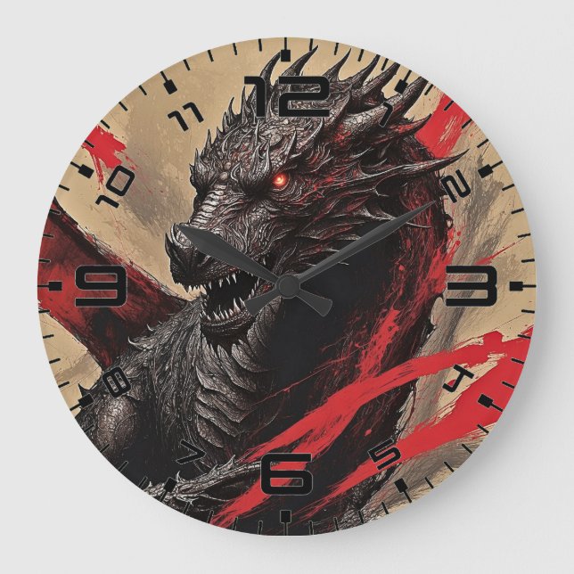 Relógio Grande Dragão Dreamscape Wall Clock (Frente)