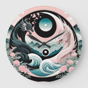 Relógio Grande Dragon Floral Mountain Pink Sage Teal