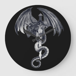 Relógio Grande Dragon & Sword Wall Clock