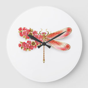 Relógio Grande Dragonfly com joalheria sakura