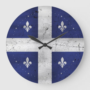 Relógio Grande Drapeau du Québec, estilo grunge érodé