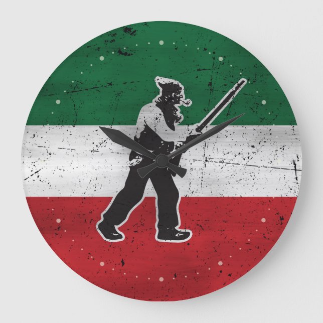 Relógio Grande Drapeau Québec e Patriote Henri Julien érodé (Frente)