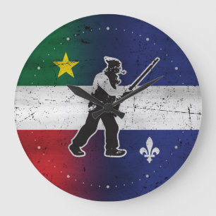 Relógio Grande Drapeau Québec e Patriote Henri Julien érodé