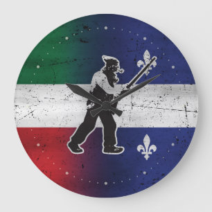 Relógio Grande Drapeau Québec e Patriote Henri Julien érodé
