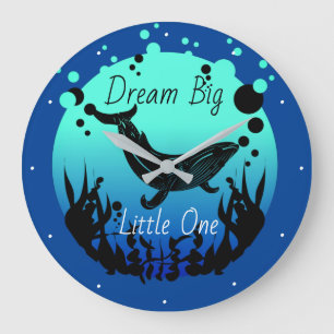 Relógio Grande Dream Big Little One ou nome de criança Oceano Ba