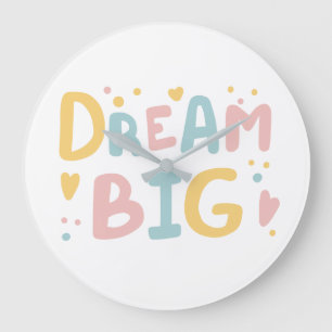 Relógio Grande Dream Big Pastel Hearts