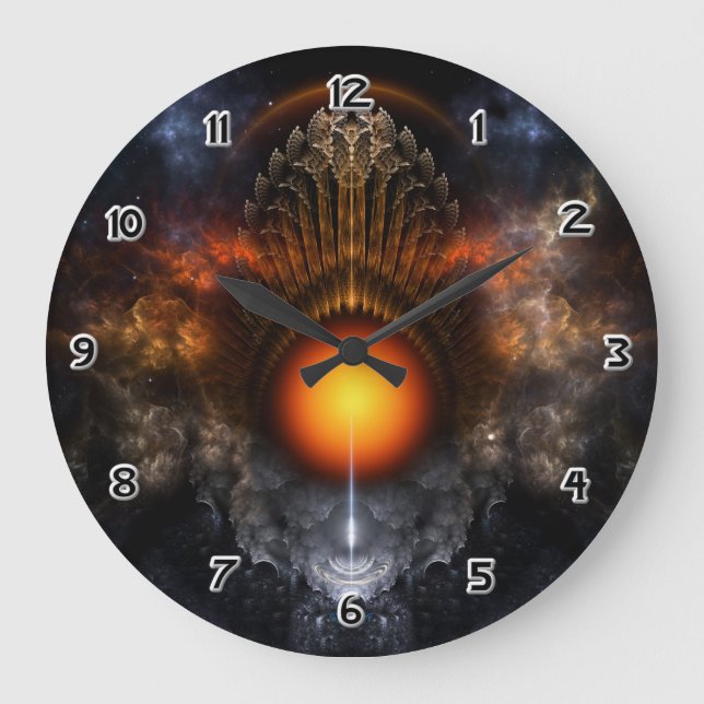 Relógio Grande Dream Orb Fractal Art Wall Clock (Frente)
