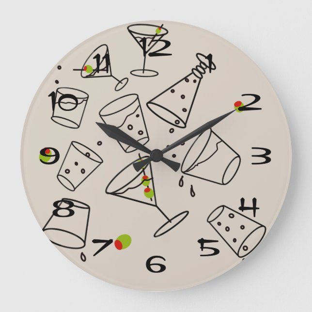 Relógio Grande Drinks Acrylic Clock (Frente)