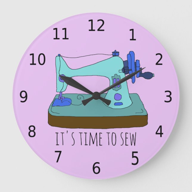 Relógio Grande É hora de costurar com números (Frente)