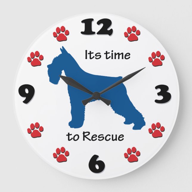 Relógio Grande É hora de resgatar Schnauzers (Frente)